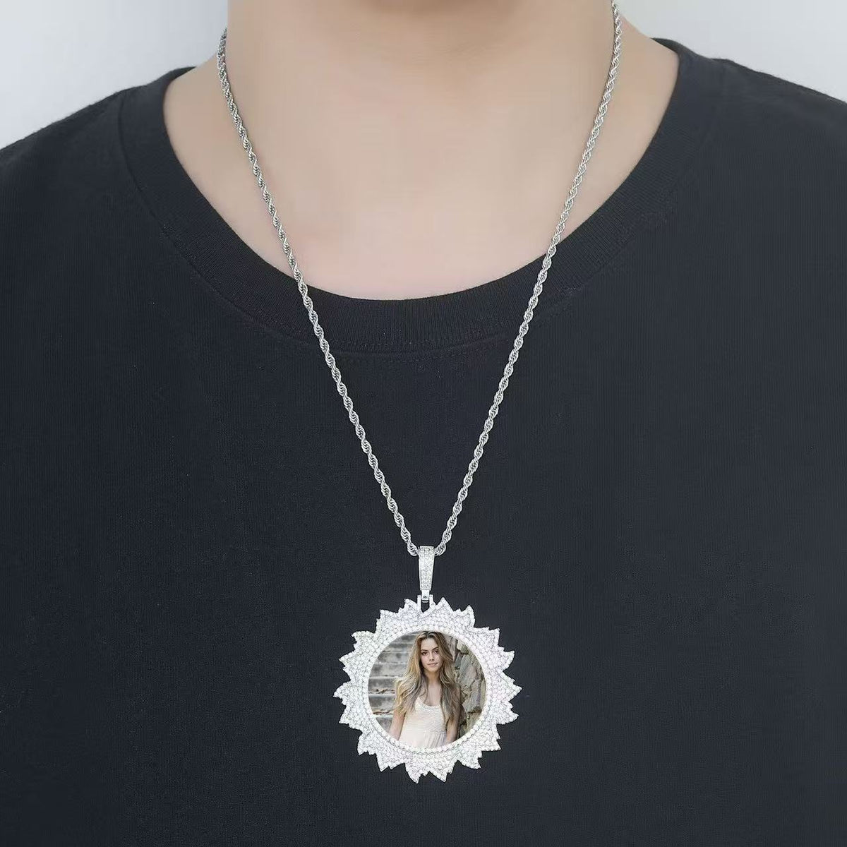 Memory Photo & Flower Locket Pendant