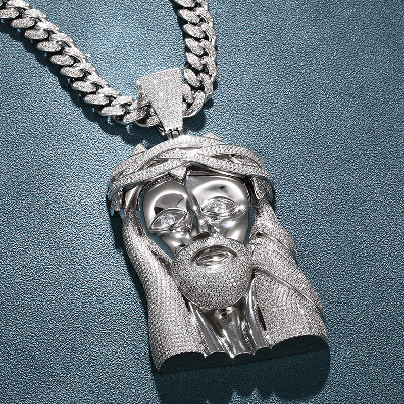Hip Hop | Jesus Iced Out Pendant With Cuban Link Chain